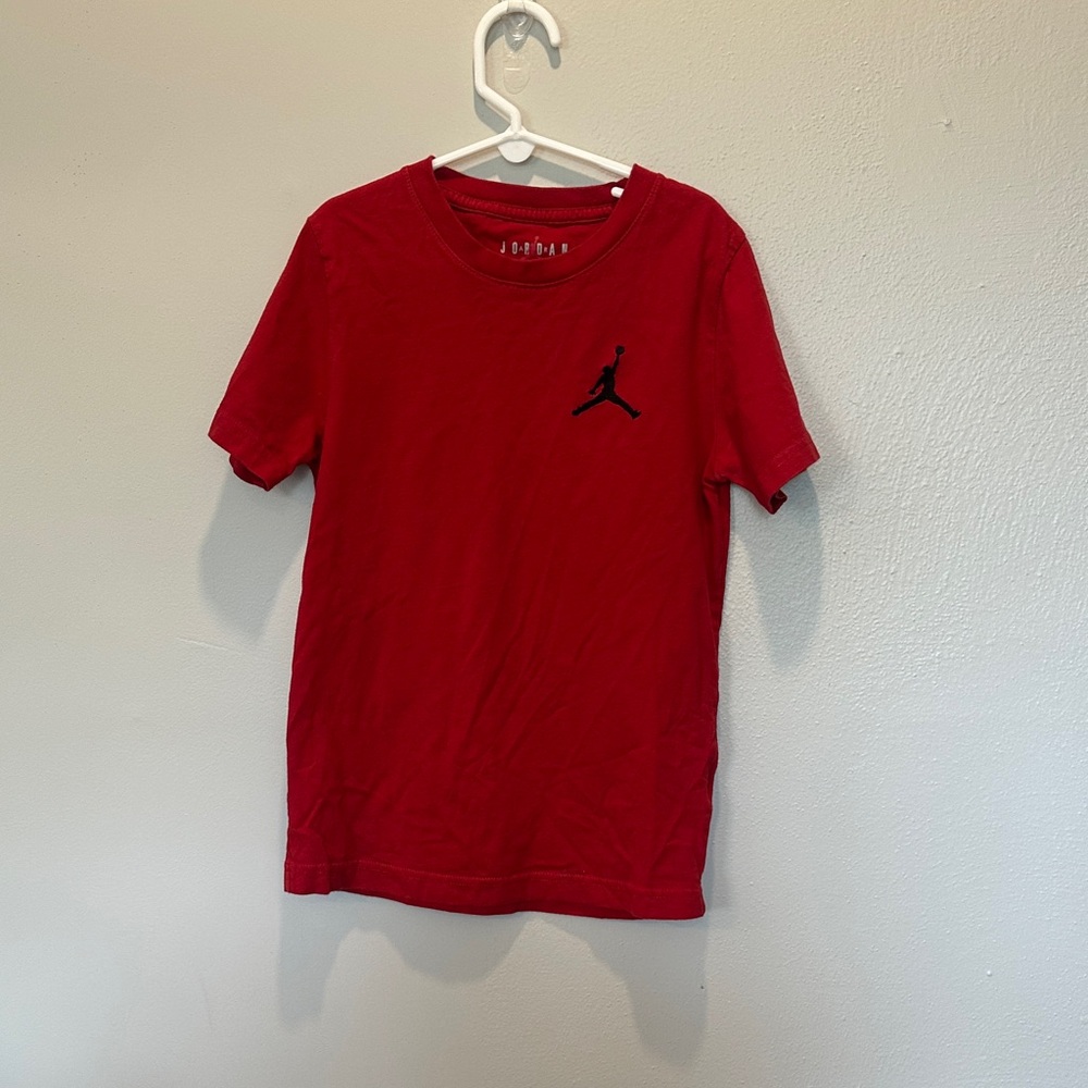 Jordan Red Tee with Black Jumpman Logo